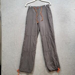 Anchor Blue Men Activewear Pants Large Gray Utility Windbreaker Drawstring